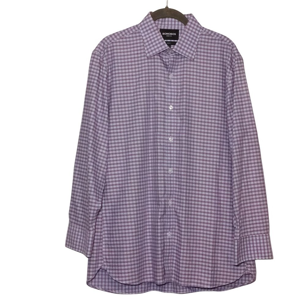 Bonobos Wrinkle Free Longsleeve Button-up Shirt Blue/Red‎ Plaid Slim Fit 16/32